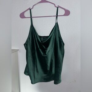 Simple Dark Green Satin like feel Camisole